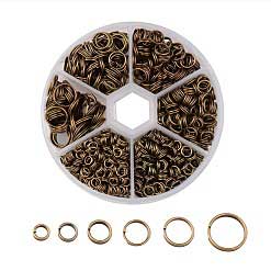 Antique Bronze Color Iron Split/Jump Rings Assorted Sizes 1 Container 280-