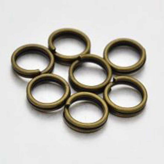 Antique Bronze Double Loop Split / Jump Rings