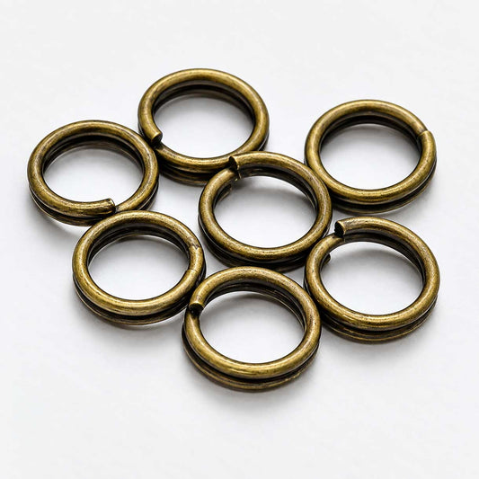 Antique Bronze Double Loop Split / Jump Rings (25 Pack) Discounts Available