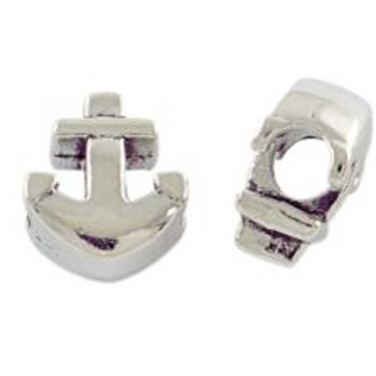 Antique Silver Anchor Alloy Bead/Charm (10 pack)