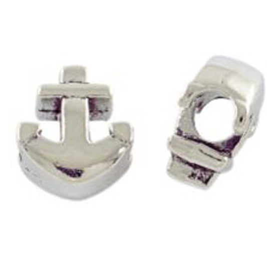 Antique Silver Anchor Alloy Bead/Charm (10 pack)