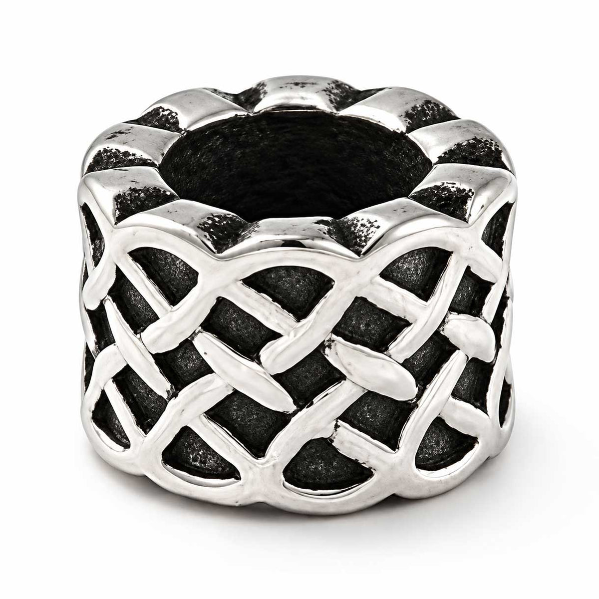 Antique Silver Broken Cross Hatch 304 Stainless Steel Bead/Charm (2 Pack) 280-