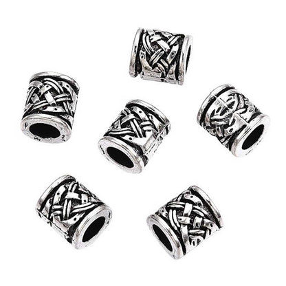 Antique Silver Column Alloy Bead/Charm (10 pack)