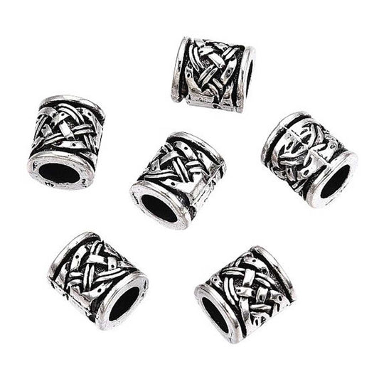 Antique Silver Column Alloy Bead/Charm (10 pack)