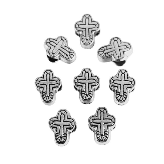 Antique Silver Cross Alloy Bead/Charm (10 Pack) 280-