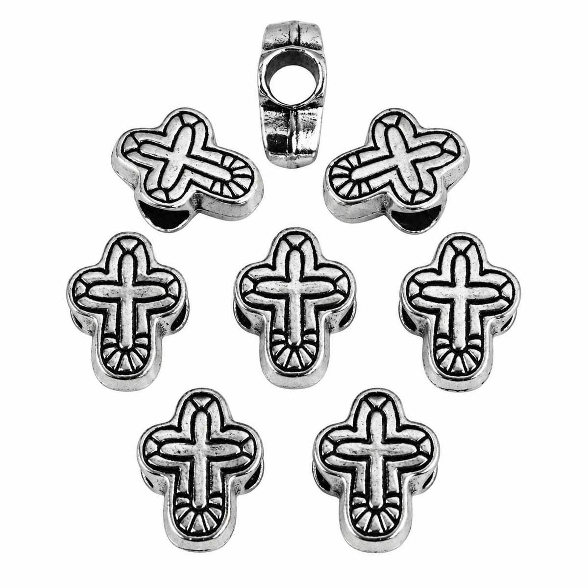 Antique Silver Cross Alloy Bead/Charm (10 pack) 280-