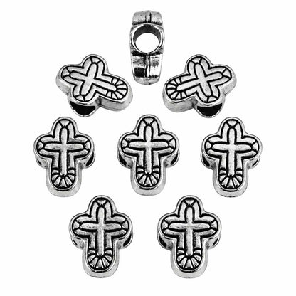 Antique Silver Cross Alloy Bead/Charm (10 pack) 280-