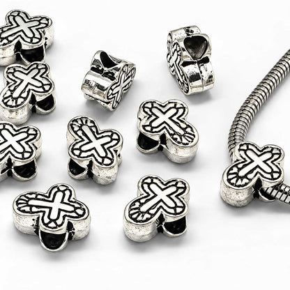 Antique Silver Cross Alloy Bead/Charm (10 pack) 280-