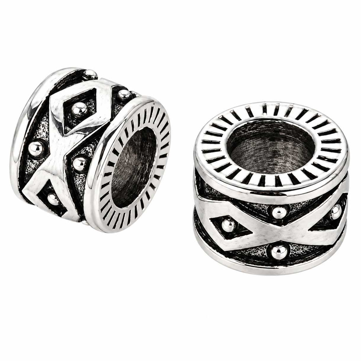 Antique Silver Dot and Diamond Bead/Charm (10 Pack) 280-