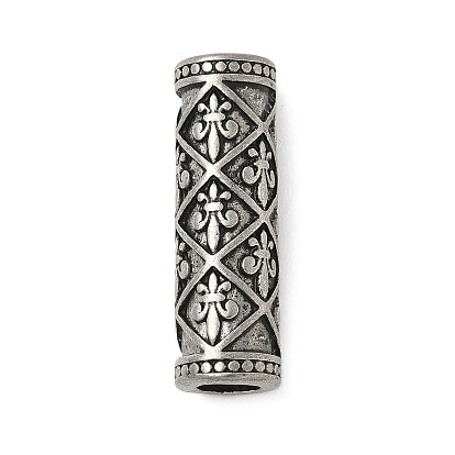 Antique Silver Fleur De Lis (Scout/Lily) Column 304 S. S. Bead/Charm (1 pack)