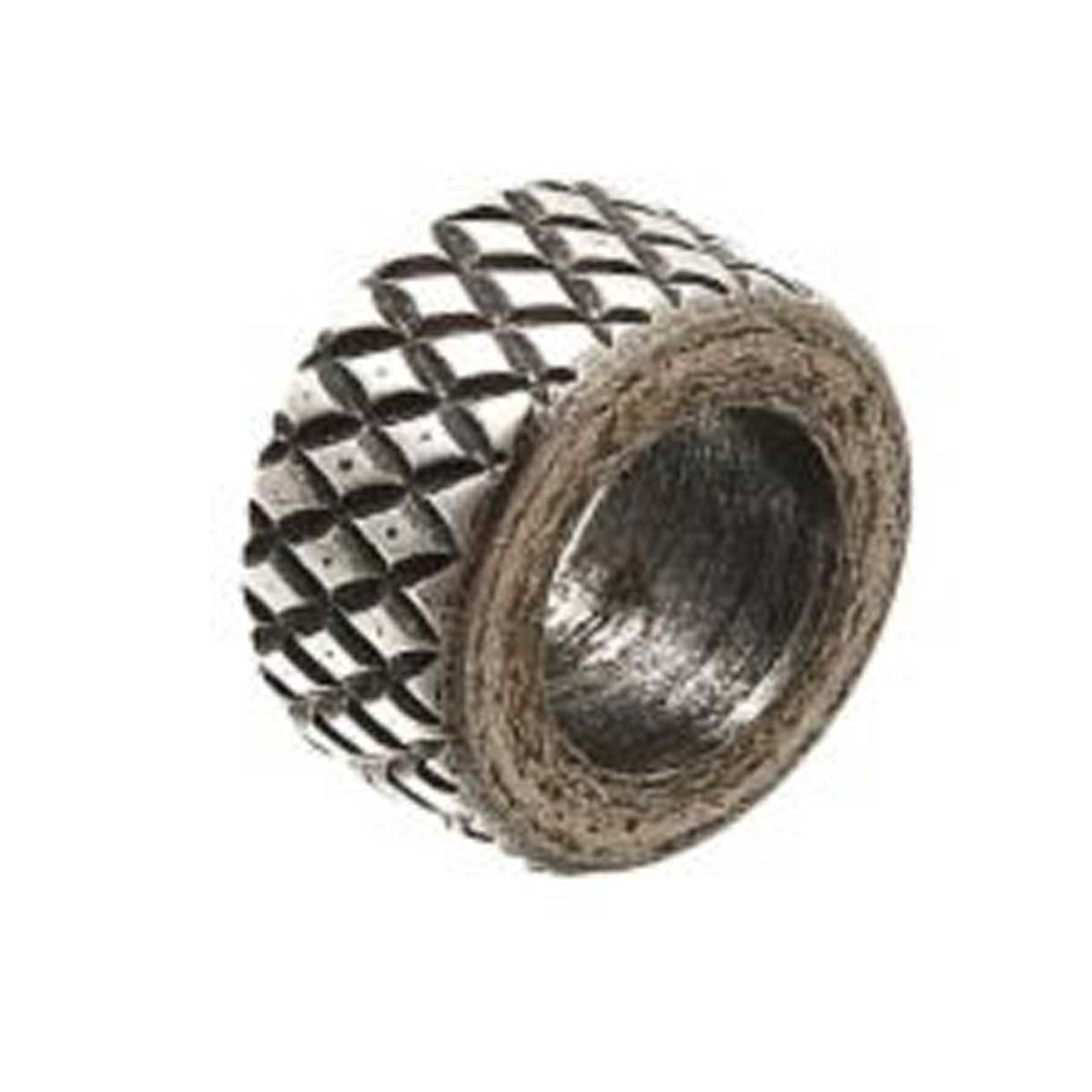 Antique Silver Grid Metal Beads (2 Pack) 304 Stainless Steel