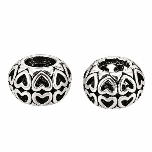 Antique Silver Hearts Alloy Bead/Charm (5 Pack) 280-