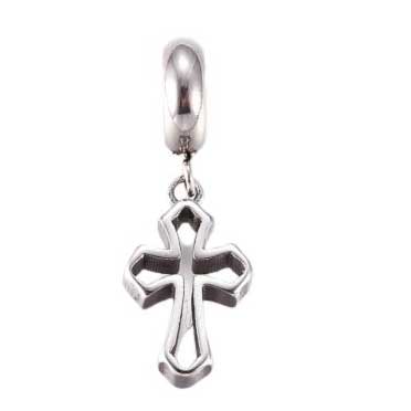 Antique Silver Hollow Stylish Cross Pendant