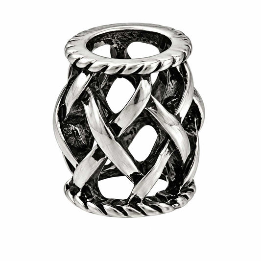 Antique Silver Hollow X Alloy Metal Column Bead/Charm (10 Pack) 280-