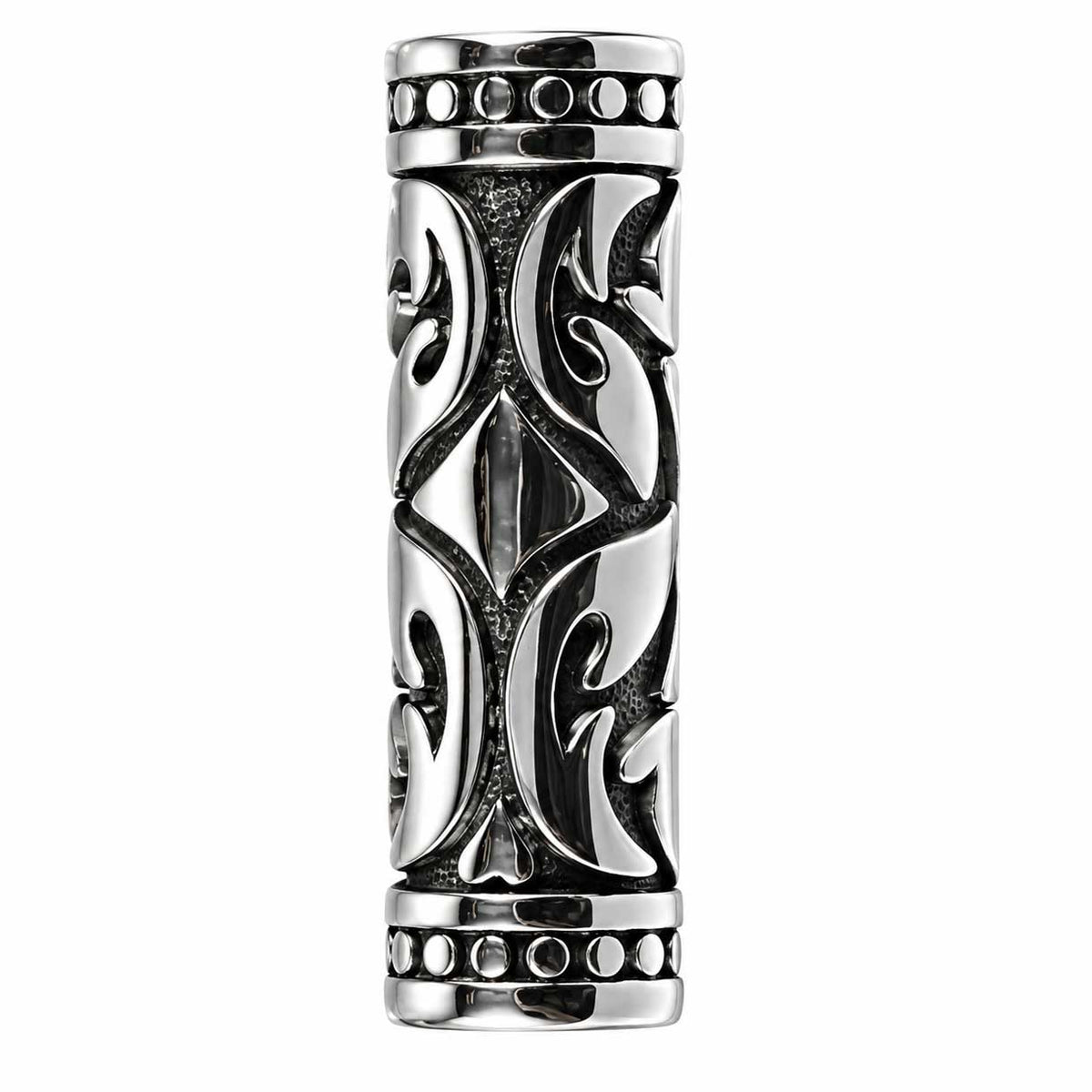 Antique Silver Ornate 304 Stainless Steel Tube Bead/Charm (1 Pack) 280-
