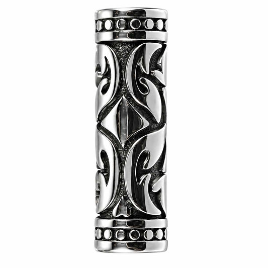 Antique Silver Ornate 304 Stainless Steel Tube Bead/Charm (1 Pack) 280-
