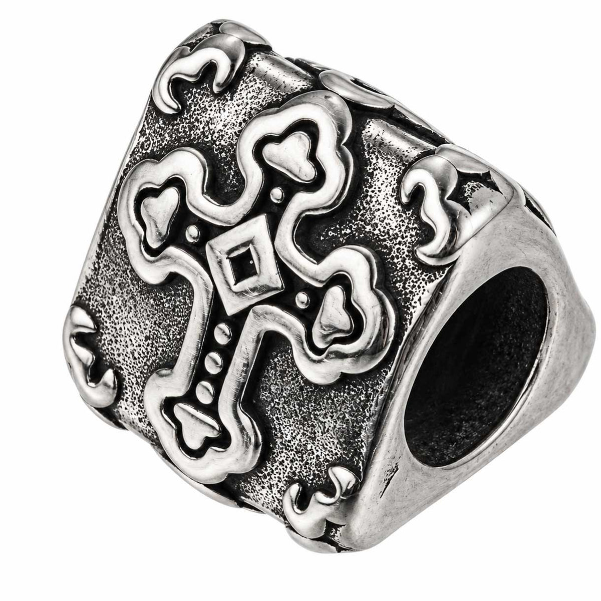 Antique Silver Ornate Cross 304 Stainless Steel Bead/Charm (2 pack) 280-
