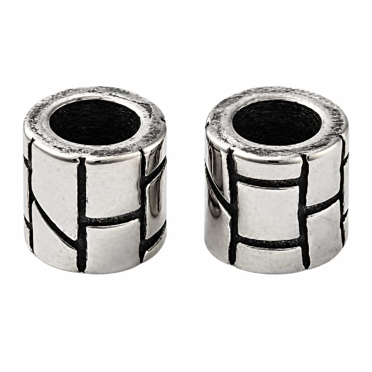 Antique Silver Pavers Metal Beads 304 Stainless Steel (2 Pack) 280-