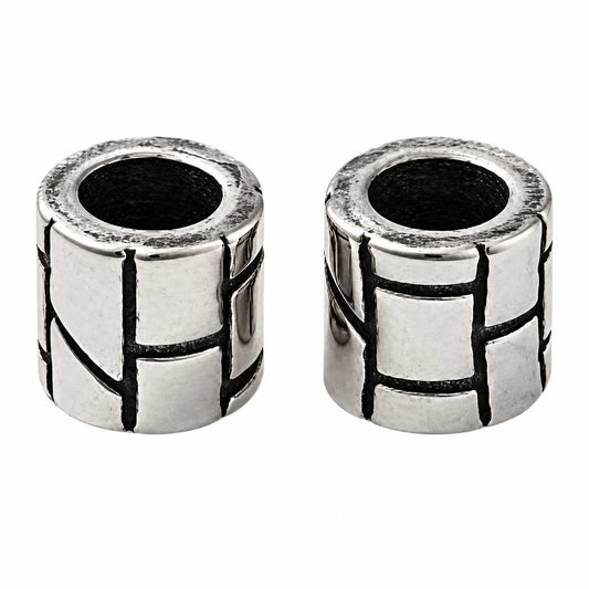 Antique Silver Pavers Metal Beads 304 Stainless Steel (2 Pack) 280-