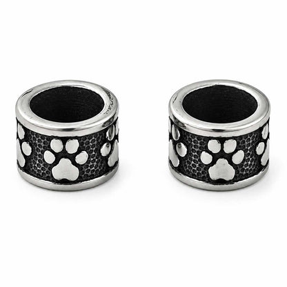 Antique Silver Paw Print 304 Stainless Steel Bead/Charm