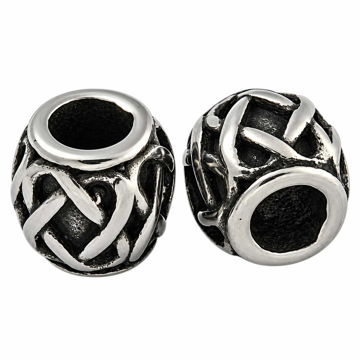 Antique Silver Retro Weave Metal Beads 304 Stainless Steel (10 Pack) 280-