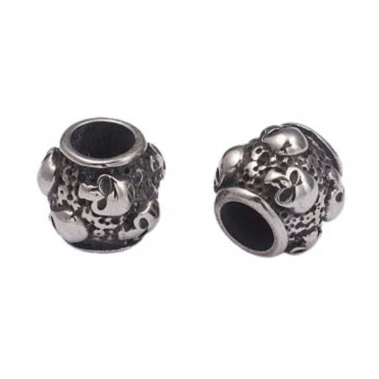 Antique Silver Skulls Metal Beads (2 Pack) 304 Stainless Steel