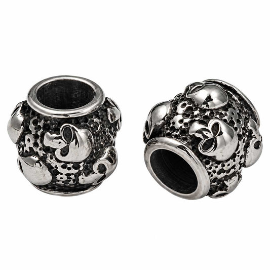 Antique Silver Skulls Metal Beads 304 Stainless Steel El Wood Braiding Co