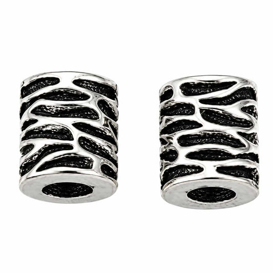 Antique Silver Smooth Stone Stack Column Alloy Bead/Charm (10 Pack) 280-