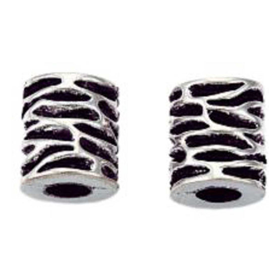 Antique Silver Smooth Stone Stack Column Alloy Bead/Charm (5 pack)