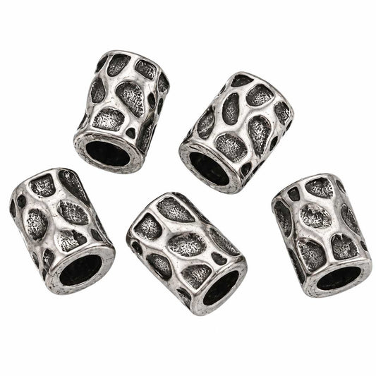 Antique Silver Textured 304 S. S. Bead/Charm (5 Pack) 280-