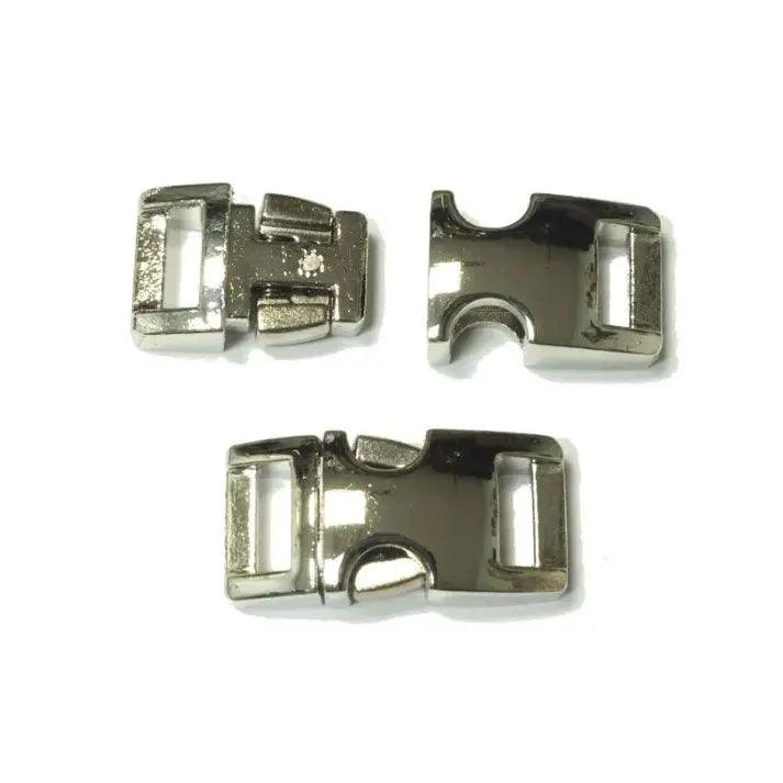 BZ 3/8 Inch Silver Colored Side Release Buckle  (1 Pack)  paracordwholesale