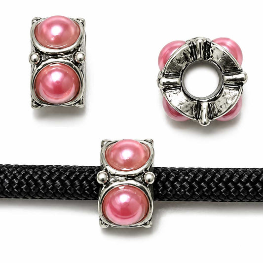 Bead Medium Pink Pearled (10 pack)