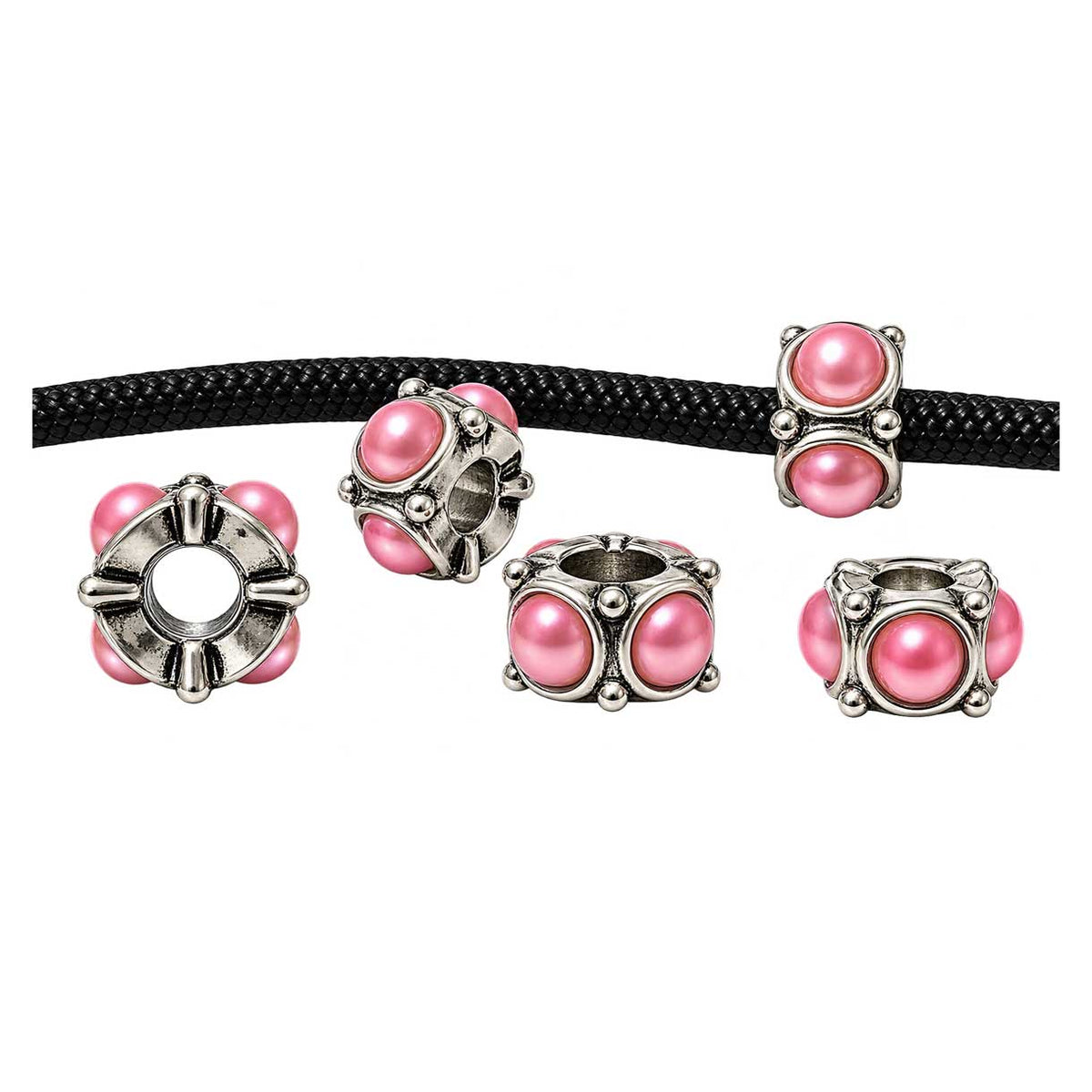 Bead Medium Pink Pearled (10 pack) China