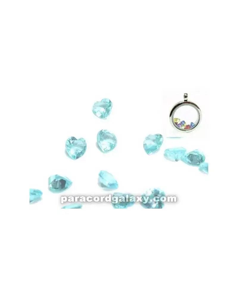 Birthstone Floating Charms Crystal Sky Blue Heart (10 Pack)  China