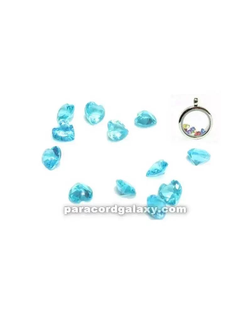 Birthstone Floating Crystal Charms Aqua Blue Heart (10 Pack)  China