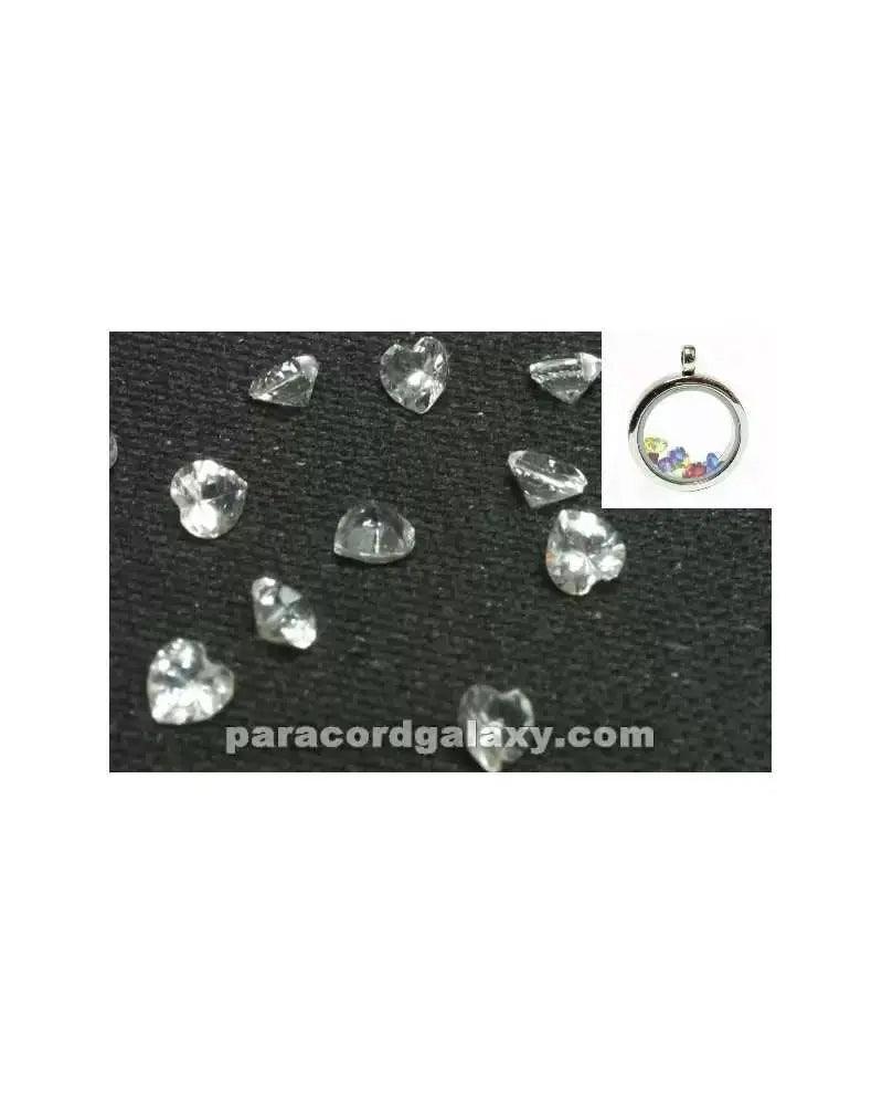 Birthstone Floating Crystal Charms Clear Heart (10 Pack)  China