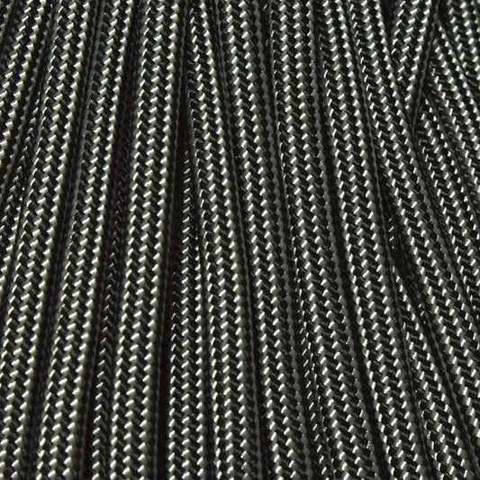 Black and Silver Gray vertical stripes 550 Paracord Made in the USA 1000FtSpool 163- nylon/nylon paracord