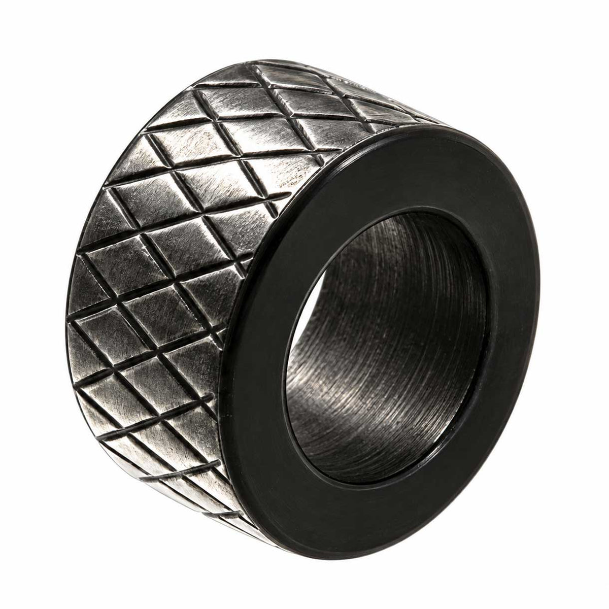 Black Grid Metal Beads 304 Stainless Steel (2 Pack) 280-