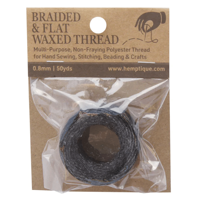 Black Waxed Braided Flat Thread 162-284