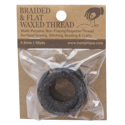 Black Waxed Braided Flat Thread 162-284