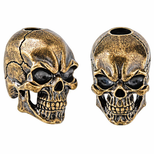 Brass Antique Bronze Skulls Charm/Bead (2 Pack) 280-