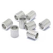 Brass Platinum Column Bead/Charm (5 pack)