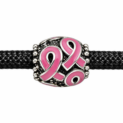 Breast Cancer Awareness Ribbon Barrel Bead/Charm (5 Pack) 280-