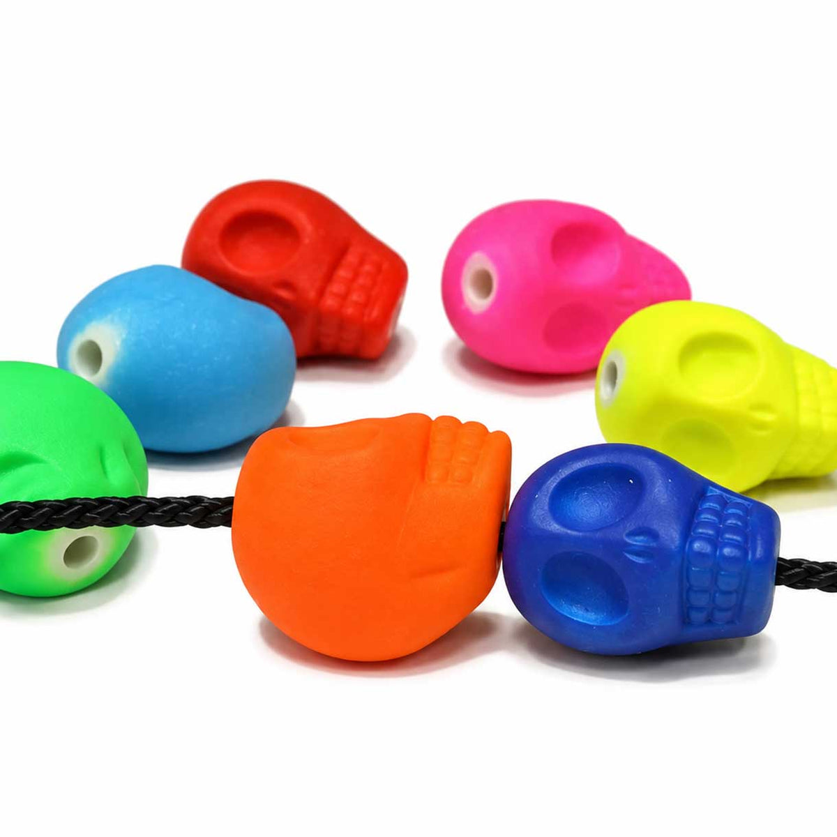 Bright Neon Skull Beads Mixed Colors (20 Pack) China