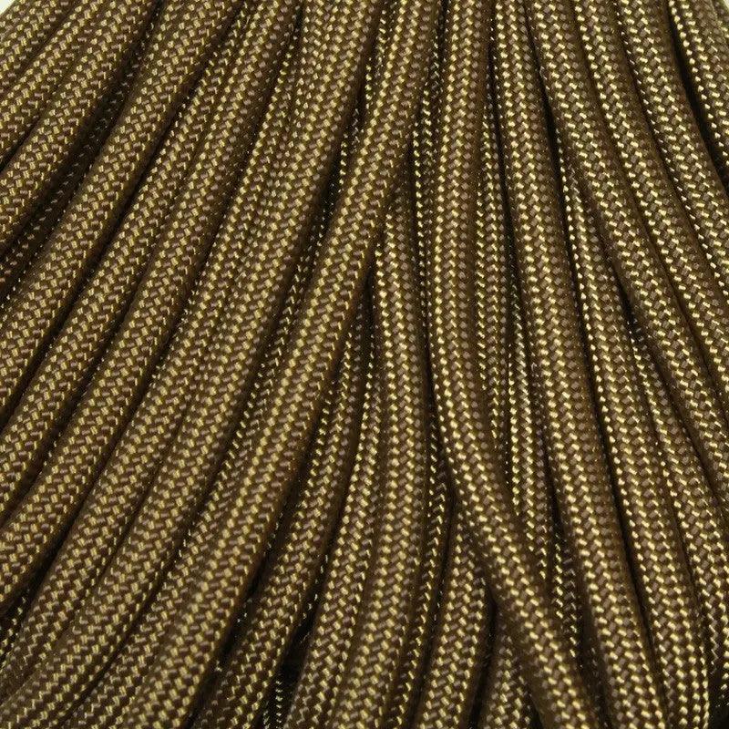 Brown & Tan Stripes 550 Paracord Made in the USA (100 FT.)  167- poly/nylon paracord