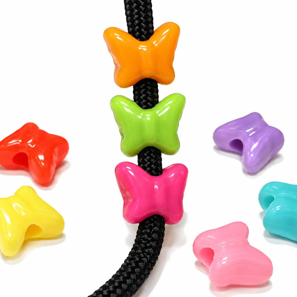 Butterfly Beads Assorted Plastic Colors (50 Pack) China