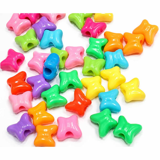Butterfly Beads Assorted Plastic Colors (50 Pack)