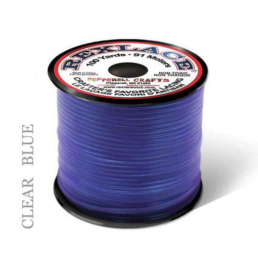 Clear Blue Rexlace Flat Plastic Lacing Spool 100yd (91M)