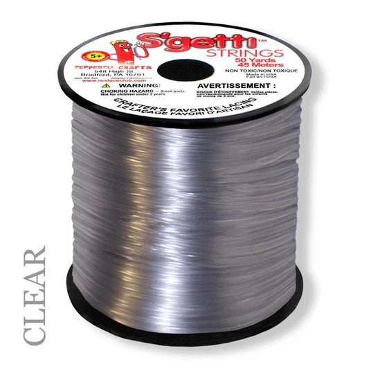 Clear S'getti String Round Hollow Plastic Lacing Spool 50yd (45m)