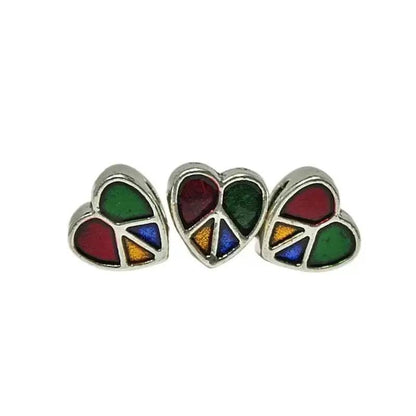 Colored Enamel Heart Bead (5 Pack)  China
